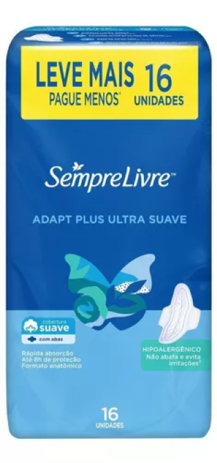 ABSORVENTE S LIVRE ADAPT PLUS 16UN