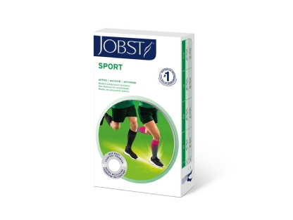 MEIA JOBST SPORT 3/4 PANT 15-20 PE FECHADO PRETA/CINZA TAM.  M