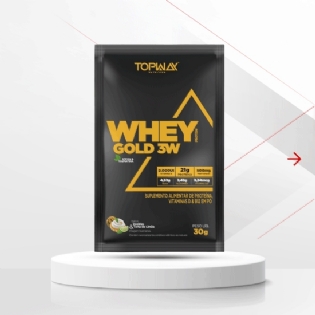 WHEY PROTEIN GOLD 3W TOPWAY LEITE EM PO SACHE 30G