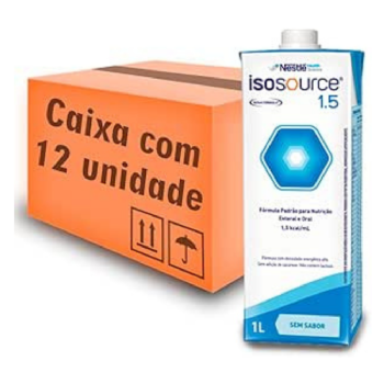 ISOSOURCE 1.5 S Sacarose Sem Sabor Combo 12 unidades