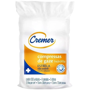 Compressa de Gaze 7.5 x 7.5 | 500 Unidades - 13 F Estrela
