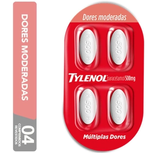 TYLENOL 500MG | 4 Comprimidos para Alívio da Dor