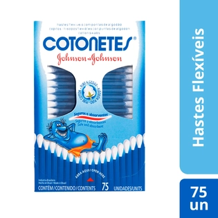 Cotonetes J&J | Pacote com 75 Unidades