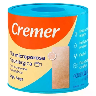 Fita Microporosa Bege 2,5cm x 4m | Ideal para Fixação e Proteção
