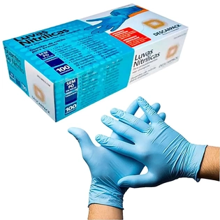 Luva Descartável Nitrílica Sem Pó M | 100 Unidades