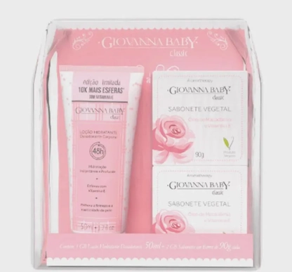 Estojo Giovanna Baby Locão Hidratante 50ml | 2 Sabonetes 90g Clássico
