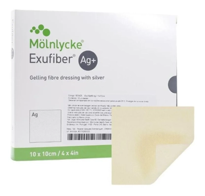 EXUFIBER AG+ | Gaze Antimicrobiana 10 x 10 cm