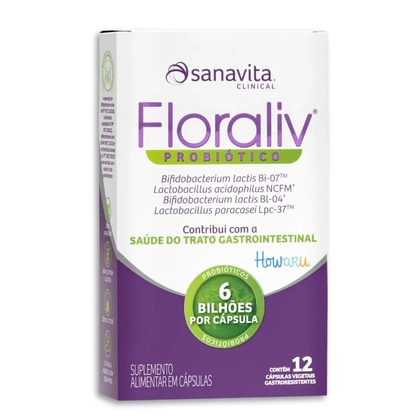 FLORALIV PROBIÓTICO | 12 Cápsulas para Saúde Digestiva