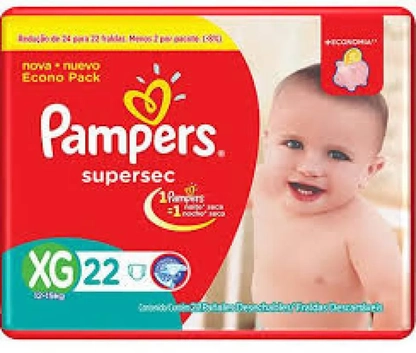 FRALDA PAMPERS SUPER SEC XG | Pacote com conforto e proteção