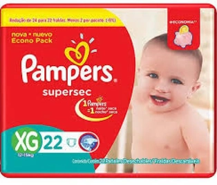 FRALDA PAMPERS SUPER SEC XG | Pacote com conforto e proteção