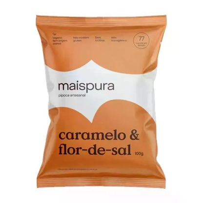 Pipoca Artesanal de Caramelo e Flor-de-Sal 100g | Mais Pura