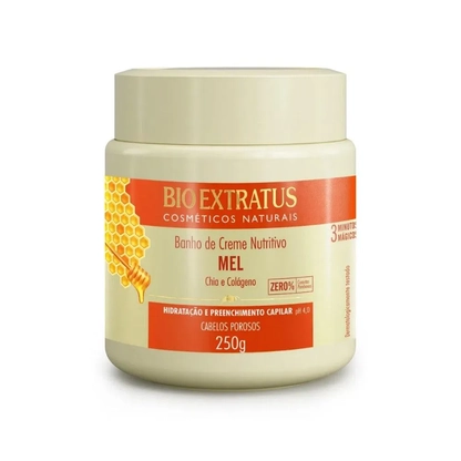 Banho de Creme Mel Bio | Extrato Nutritivo para Cabelos
