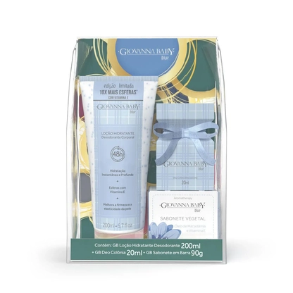 KIT GIOVANNA BABY | Deo Colônia 20ml Blue + Loção Hidratante 200ml + Sabonete 90g