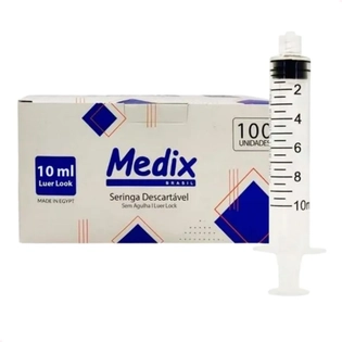 Seringa DESC 10ml Luer Lock | Pacote com 10 Unidades