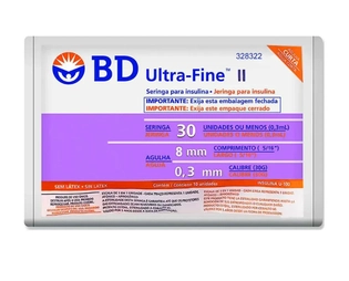 Seringa de Insulina 30UI | AG 06x2,5 C/10 Unidades - Ultra-Fine 324916