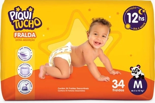 Fralda Descartável Infantil Piquitucho Mega M | Conforto e Proteção para Seu Bebê