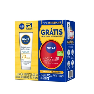 NIVEA Kit Protetor Solar Facial F70 + Creme Antissinais | Cuidados com a Pele