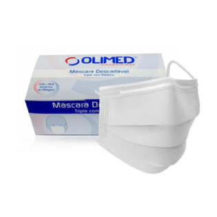 OLIMED MASCARA DESC. TRIPLA C/ ELASTICO BRANCA C/50