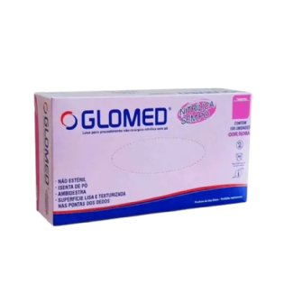 GLOMED LUVA PARA PROCEDIMENTO NITRIL ROSA SEM PO MEDIA