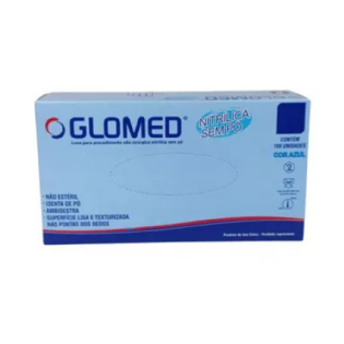 GLOMED LUVA PARA PROCEDIMENTO NITRIL AZUL SEM PO PEQUENA