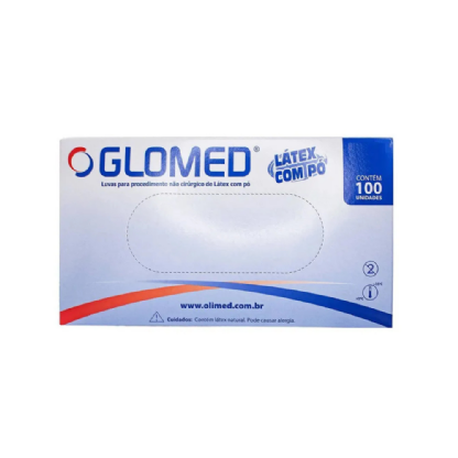 GLOMED LUVA PARA PROCEDIMENTO LATEX COM PO MEDIA