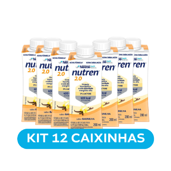 NUTREN 2.0 BAUNILHA 200ML (CAIXINHA) KIT 12 UNIDADES