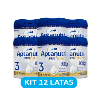 Kit com 12 Fórmulas Infantis Aptanutri Profutura 3 â 800g Cada
