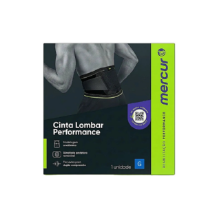 MERCUR CINTA LOMBAR PERFORMANCE PRETA G

