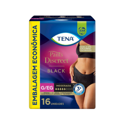 ROUPA INTIMA TENA LADY DISCREET BLACK G EG C/16