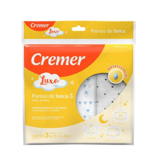 Pano Boca Neutro 35x35cm | Cremer - Pacote com 3 Unidades