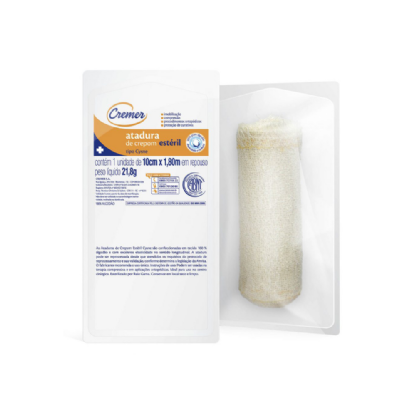ATADURA CREPE 15MX4, 5M,(1,8) 13F CYSNE UNIDADE ESTERIL