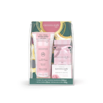 KIT GIOVANNA BABY DEO COL 20ML ROSA+LOCAO HIDR+SAB MOMENTS