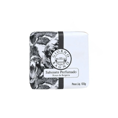 GIORNO SABONETE BARRA ROSAS BULGARIA 100G PRETO E BRANCO