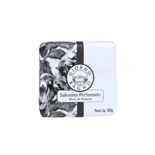 GIORNO SABONETE BARRA ROSAS BULGARIA 100G PRETO E BRANCO