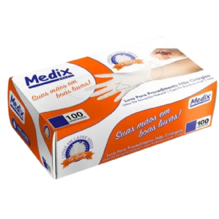 LUVA DE PROC LATEX M CX C/100UN (MEDIX)