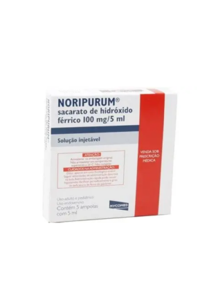 NORIPURUM EV 100MG CX C/ 5  AMP 5ML (GT) - FERRO