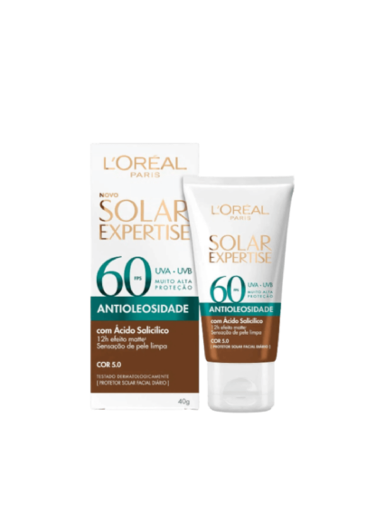 Protetor Solar Facial L'Oreal Paris Solar Expertise Antioleosidade FPS 60 Escuro 40g
