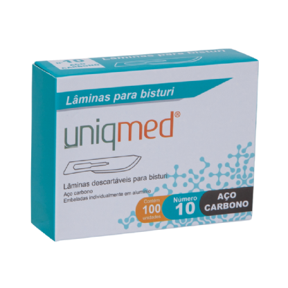 LAMINA BISTURI UNIQMED N15 ACO CARBONO PCT 10UN