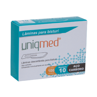 LAMINA BISTURI UNIQMED N15 ACO CARBONO PCT 10UN