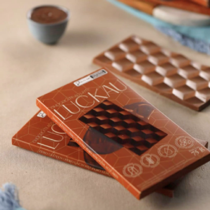 BARRA CHOCOLATE AO LEITE S/ AÇUCAR 75G- LUCKAU.