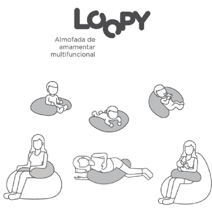 FOM ALMOFADA LOOPY CINZA MESCLA
