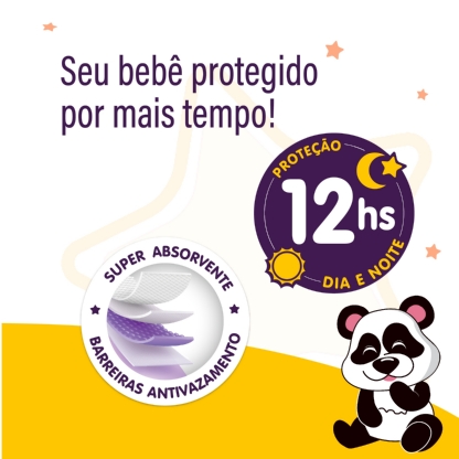 Fralda Descartável Infantil Piquitucho Mega M | Conforto e Proteção para Seu Bebê