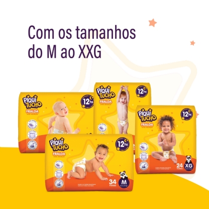 Fralda Descartável Infantil Piquitucho Mega M | Conforto e Proteção para Seu Bebê