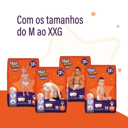 Fralda Shorts Piquitucho Jumbinho | Tamanho G
