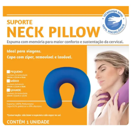 NECK PILLOW MEDIO COR AZUL ROYAL VISCO ELASTICO PERFETTO