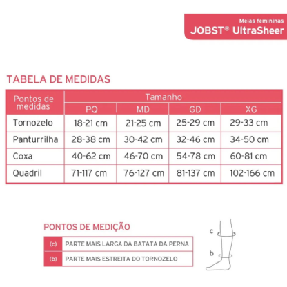 MEIA JOBST ULTRASHEER 3/4 PANT 15-20 PE ABERTO NATURAL TAM  L