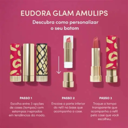 EUD GLAM CASE BAT AMULIPS ROSA GLAMOUR PLAST