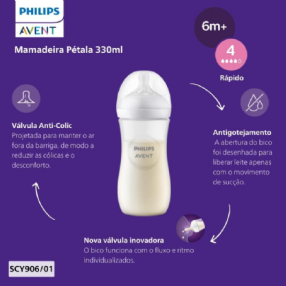 AVENT MAMADEIRA PETALA  3.0 DECORADA 330ML  SCY946/01