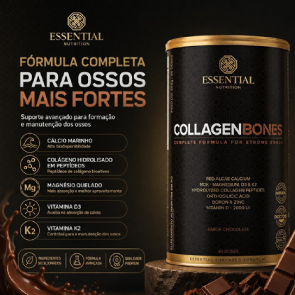 ESSENTIAL COLLAGEN BONES CHOCOLATE LATA  555g/30DS
