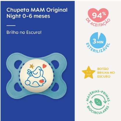 CHUPETA ORIGINAL NIGHT MAM 0-6 BOYS